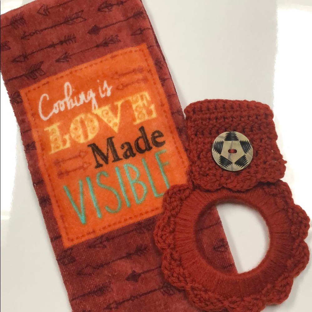Southwest towel hanger & cotton kitchen towel - Picture 1 of 8